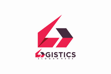 Obraz premium logistics logo design with letter lo logo concept