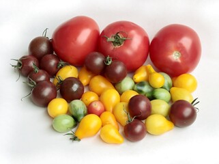 colorful various tomatoes for tasty salad