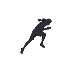 Fototapeta na wymiar Silhouette logo of a person running fast, simple design.
