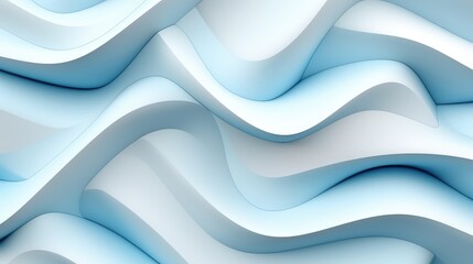 abstract blue 3d waves - generative ai