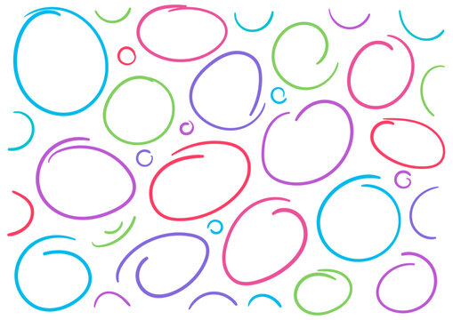 hand drawn ellipse shapes. scribble colored ellipses.z