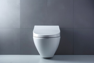 A clean and gleaming white toilet bowl in a well-maintained bathroom, symbolizing hygiene and comfort in a household. - obrazy, fototapety, plakaty
