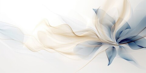 Beautiful abstract beige blue off-white transparent floral design background. beautiful Generative AI AIG32