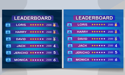 leaderboard template design, Game leaderboard with abstract vector