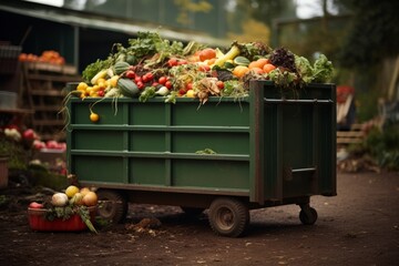 Container with food organic waste