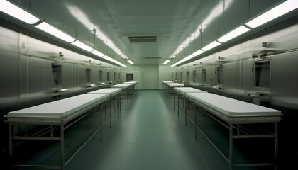 Fototapeta premium Clean well-lit morgue.
