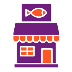 Fish shop Vector Icon Design Illustration