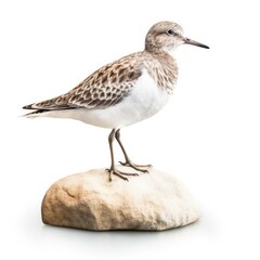 Obraz premium White-rumped sandpiper bird isolated on white background.
