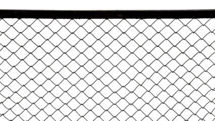 The texture of the metal mesh. Torn, destroyed, broken metal mesh on a white background