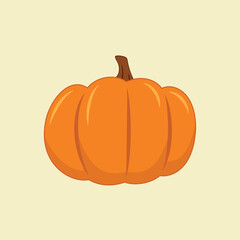 Hand drawn minimal thanksgiving, halloween pumpkin.  Vector illustration of flat pumpkin icon. Vegetable, gardening design.