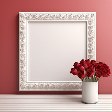 Valentine's day poster template with roses
