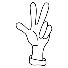 Hand gesture V sign