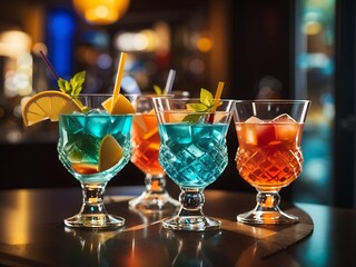 Free photo cocktail glasses