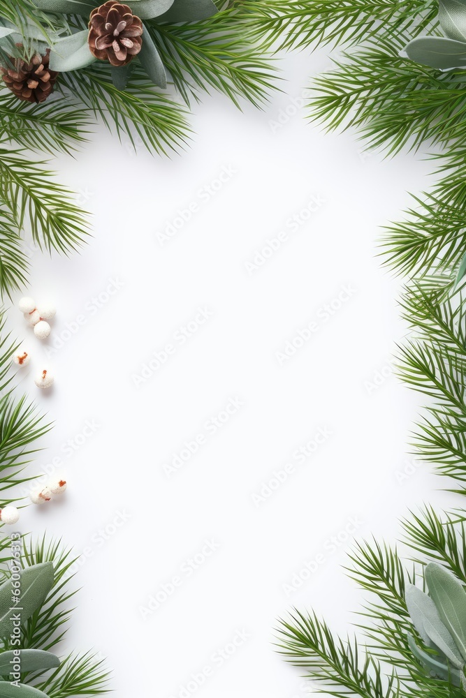 Wall mural a pine branch with cones