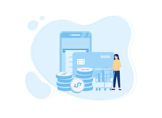 Payment online shopping concept flat illustration