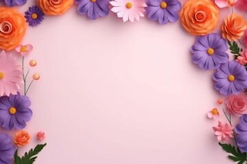 Fototapeta na wymiar A vibrant floral arrangement on a pink background