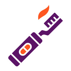 Electric Toothbrush Vector Icon Design Illustration