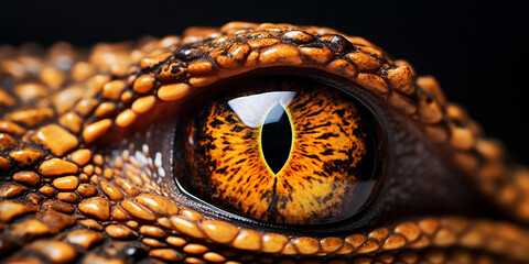 Naklejka premium Highly detailed macro of a gecko's eye, fascinating textures, reflective surface