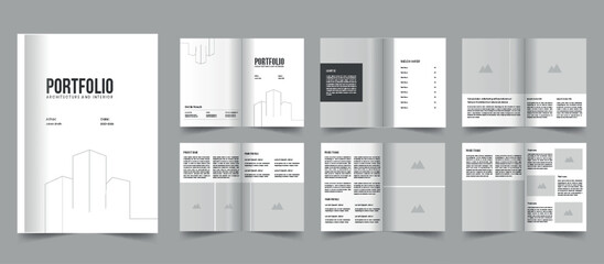 Architecture portfolio template interior brochure layout