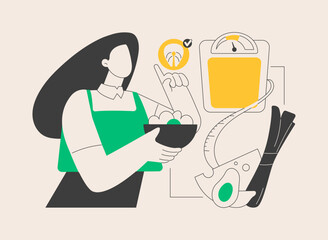 Weight loss diet abstract concept vector illustration.