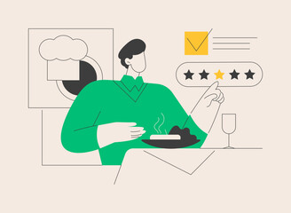 Food critic abstract concept vector illustration.