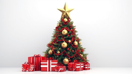 A beautifully decorated Christmas tree with space for your festive message. Get into the holiday spirit.