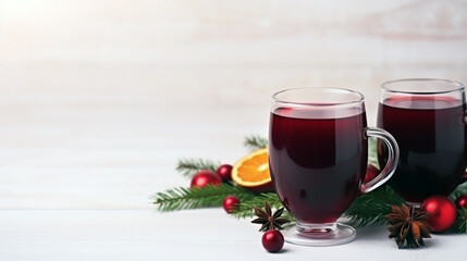 Delight in the holiday season with a glass of spiced wine. Experience the warm and comforting flavors of this festive tradition.