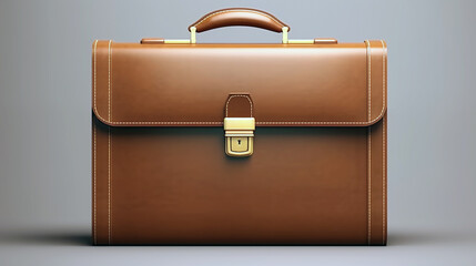 Step up your professional game with this stylish leather briefcase featuring elegant brass hardware.