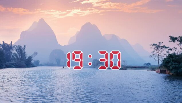 20 Seconds Digital Clock count-Down Timer with Background.