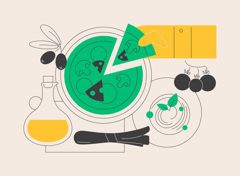 Italian cuisine abstract concept vector illustration.