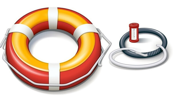 Stay prepared with a safety lifebuoy featuring a whistle and flashlight, designed for water rescue, emergency situations, and coastal lifesaving missions.