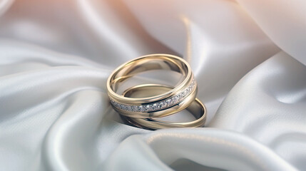 Witness the radiance of sparkling wedding bands on a momentous occasion.