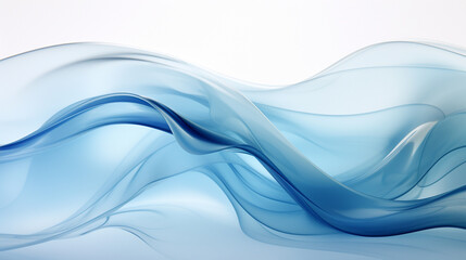 Fototapeta premium Abstract blue background with smooth lines, futuristic wavy art illustration