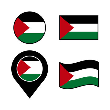 palästina palestine flag flagge fahne schild button icon Stock-Illustration