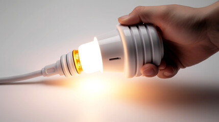 Learn how to install an LED lightbulb with step-by-step guidance from a close-up hand.