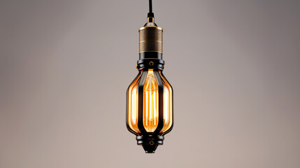 Bask in the warm and nostalgic illumination cast by a vintage Edison bulb within a stylish pendant light fixture. - obrazy, fototapety, plakaty