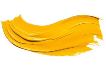 Yellow paint isolated on transparent background cutout PNG