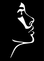 Woman Head Boho Wall Art Set. Female Faces Trendy Bohemian Drawing. Minimalist Feminine Illustration for Wall Decor, Print, Poster, Social Media. Abstract Woman Art Vector Illustration