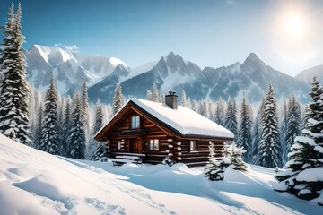 house in the snow