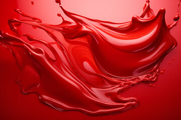 Red Colored Liquid Spreading in All Directions