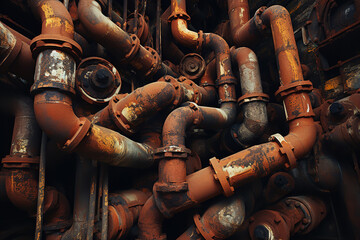 Rusty Pipes - obrazy, fototapety, plakaty