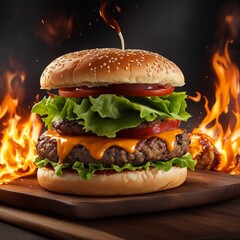 Free the best hot spicy burger photography images will satisfy your cravings, Generative AI