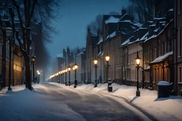 Fototapeta na wymiar street in winter