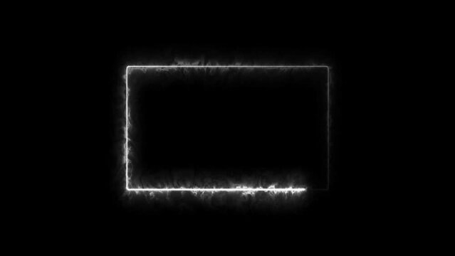 abstract glowing neon rectangle  frame animation 4k 