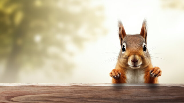 A cute squirrel smiles and gives a thumbs-up in a wide banner with a clean, single-colored background.
