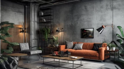 Foto op Canvas Inspiring office interior design Industrial style Lounge featuring Exposed pipes architecture. Generative AI AIG 31. © Summit Art Creations