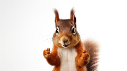 A cute squirrel smiles and gives a thumbs-up in a wide banner with a clean, single-colored background.