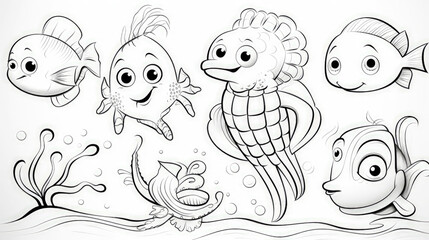 Bundle of Underwater animals for kids.
