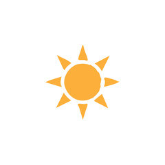 Sun icon. Simple style summer travel big sale poster background symbol. Sun brand logo design element. Sun t-shirt printing. Vector for sticker.