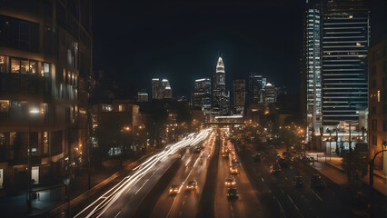 Fototapeta na wymiar Cityscape of Los Angeles at night. California. United States.